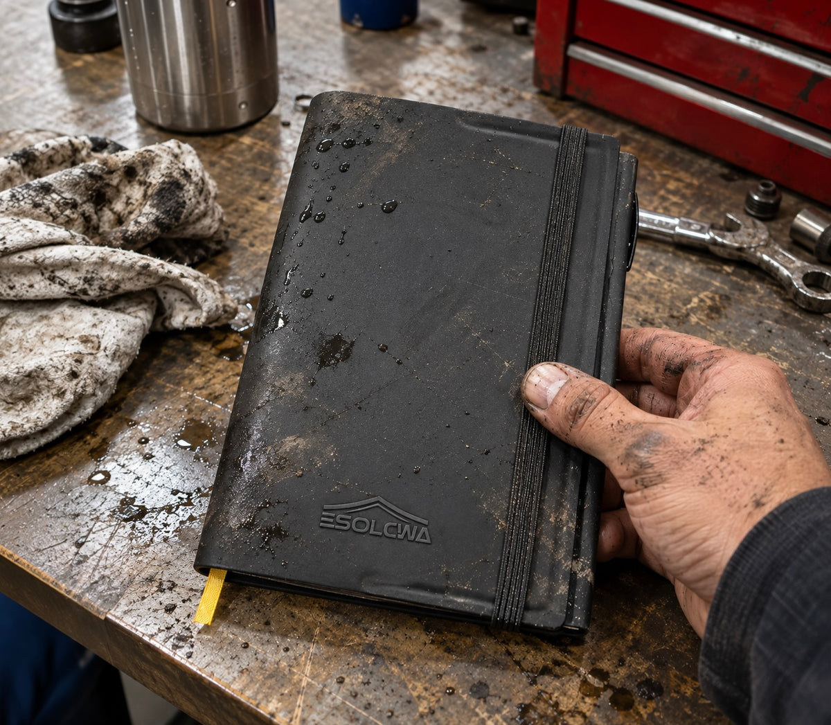 PACORI concept fully opened to show the complete notebook system